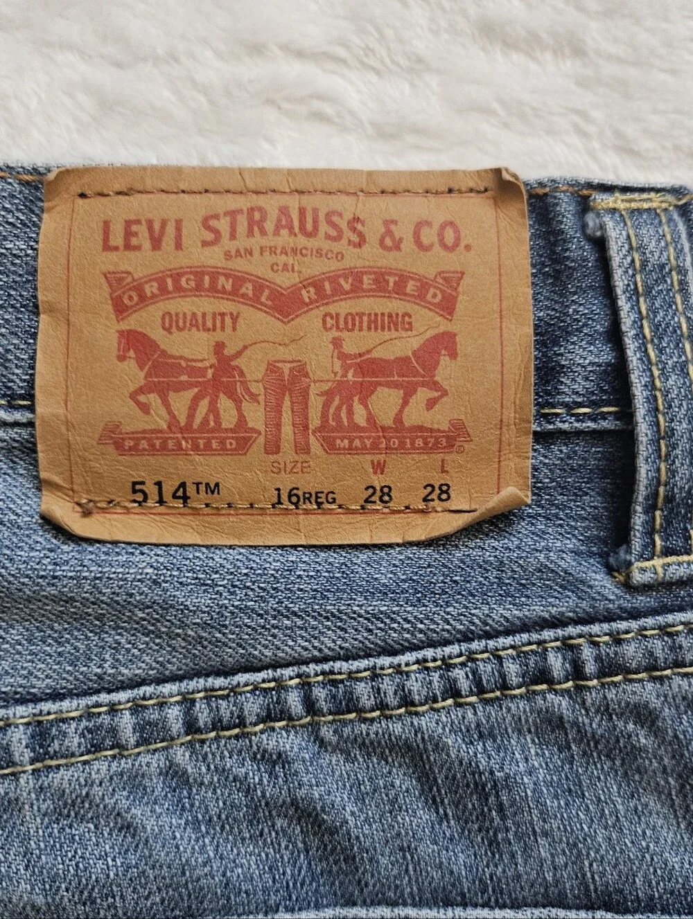 Levi's 514 Straight Blue Denim Jeans Mens 28 X 28 / Boys 16 Reg